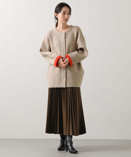 Gready Brilliant（グレディブリリアン）の「ダブルフェイスニットコート（ニット/セーター・レディース・グレー/ライトベージュ・FREE）」の11枚目の写真