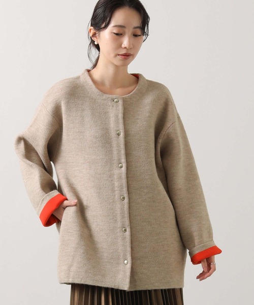 Gready Brilliant（グレディブリリアン）の「ダブルフェイスニットコート（ニット/セーター・レディース・グレー/ライトベージュ・FREE）」の18枚目の写真