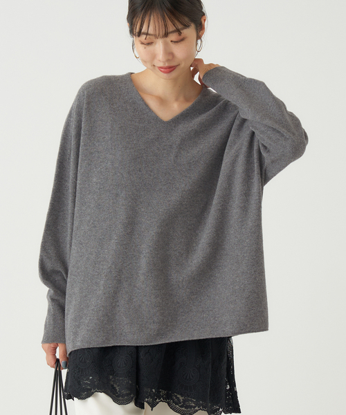 IENA(イエナ)の「《追加2》Fineニュージーウール ニュアンス Vプルオーバー(ニット/セーター・レディース・ベージュ/スカイブルー/グレー・FREE)」の18枚目の写真