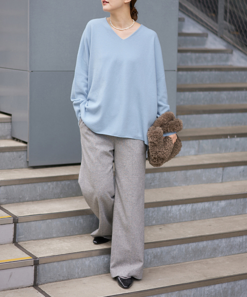 追加2》Fineニュージーウール ニュアンス Vプルオーバー（ニット