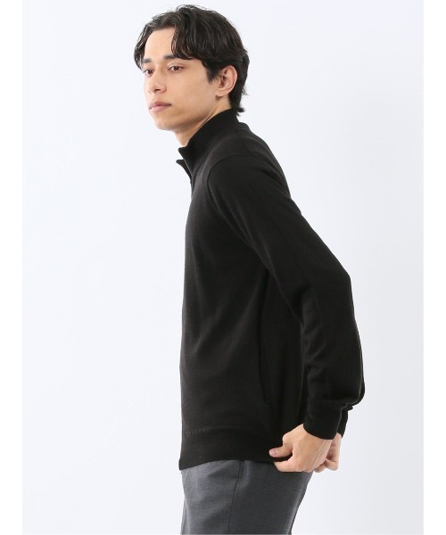 TAKA-Q（タカキュー）の「【ストレッチ ウォッシャブル ウール混】タカキュー スタンドフルジップ ニットカーディガン（カーディガン/ボレロ・メンズ・ベージュ/ブラック・LARGE/MEDIUM/X-LARGE）」の4枚目の写真