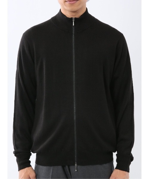 TAKA-Q（タカキュー）の「【ストレッチ ウォッシャブル ウール混】タカキュー スタンドフルジップ ニットカーディガン（カーディガン/ボレロ・メンズ・ベージュ/ブラック・LARGE/MEDIUM/X-LARGE）」の8枚目の写真