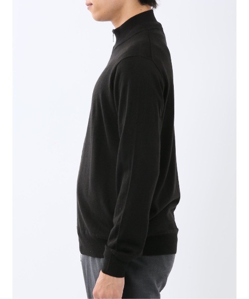 TAKA-Q（タカキュー）の「【ストレッチ ウォッシャブル ウール混】タカキュー スタンドフルジップ ニットカーディガン（カーディガン/ボレロ・メンズ・ベージュ/ブラック・LARGE/MEDIUM/X-LARGE）」の9枚目の写真