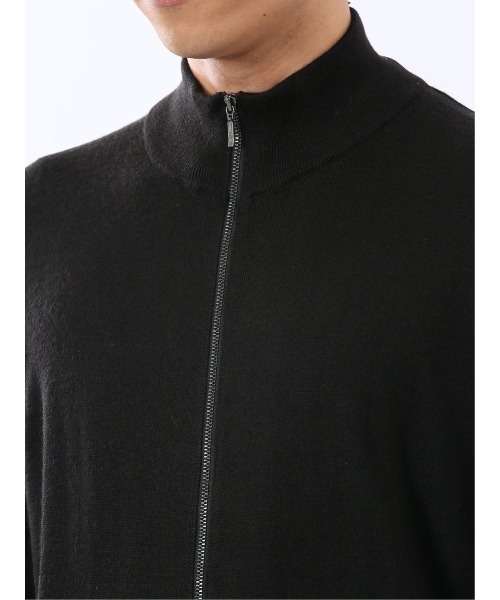 TAKA-Q（タカキュー）の「【ストレッチ ウォッシャブル ウール混】タカキュー スタンドフルジップ ニットカーディガン（カーディガン/ボレロ・メンズ・ベージュ/ブラック・LARGE/MEDIUM/X-LARGE）」の11枚目の写真