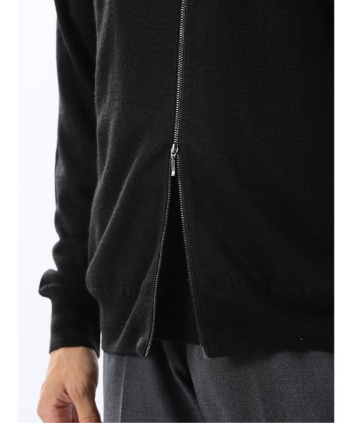 TAKA-Q（タカキュー）の「【ストレッチ ウォッシャブル ウール混】タカキュー スタンドフルジップ ニットカーディガン（カーディガン/ボレロ・メンズ・ベージュ/ブラック・LARGE/MEDIUM/X-LARGE）」の13枚目の写真