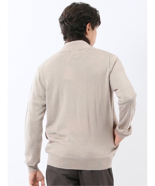 TAKA-Q（タカキュー）の「【ストレッチ ウォッシャブル ウール混】タカキュー スタンドフルジップ ニットカーディガン（カーディガン/ボレロ・メンズ・ベージュ/ブラック・LARGE/MEDIUM/X-LARGE）」の16枚目の写真