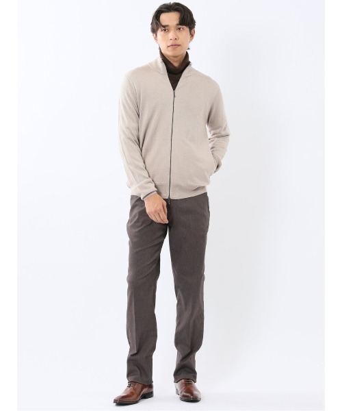 TAKA-Q（タカキュー）の「【ストレッチ ウォッシャブル ウール混】タカキュー スタンドフルジップ ニットカーディガン（カーディガン/ボレロ・メンズ・ベージュ/ブラック・LARGE/MEDIUM/X-LARGE）」の18枚目の写真