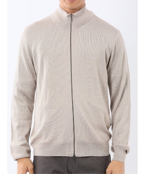 TAKA-Q（タカキュー）の「【ストレッチ ウォッシャブル ウール混】タカキュー スタンドフルジップ ニットカーディガン（カーディガン/ボレロ・メンズ・ベージュ/ブラック・LARGE/MEDIUM/X-LARGE）」の19枚目の写真