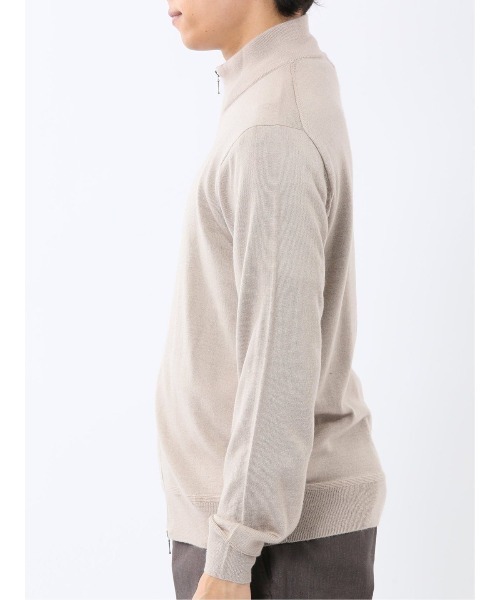 TAKA-Q（タカキュー）の「【ストレッチ ウォッシャブル ウール混】タカキュー スタンドフルジップ ニットカーディガン（カーディガン/ボレロ・メンズ・ベージュ/ブラック・LARGE/MEDIUM/X-LARGE）」の20枚目の写真