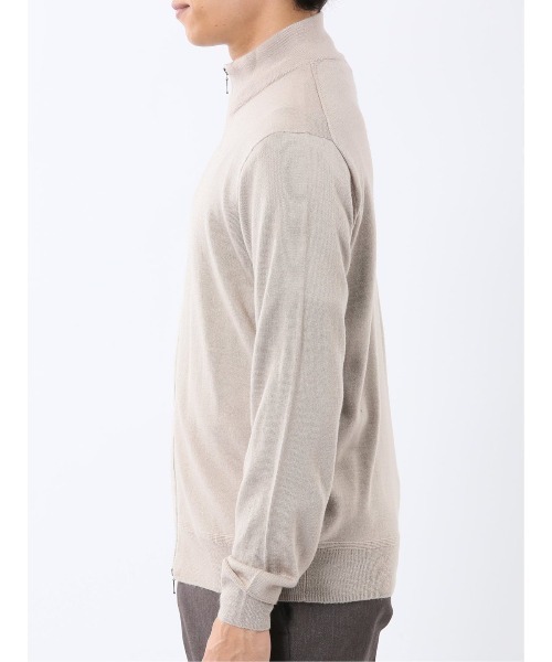 TAKA-Q（タカキュー）の「【ストレッチ ウォッシャブル ウール混】タカキュー スタンドフルジップ ニットカーディガン（カーディガン/ボレロ・メンズ・ベージュ/ブラック・LARGE/MEDIUM/X-LARGE）」の22枚目の写真