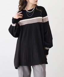 A.N.L プリーツ切替配色チュニック