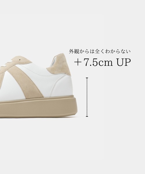 STANDOOL TOKYO(スタンドゥール)の「≪UNISEX≫ +7.5cmヒールアップスニーカー/Heel Up Sneaker 【LEBEN/レーベン】(スニーカー・メンズ・ホワイト/ベージュ系その他/ブラック・22.0cm/22.5cm/23.0cm/23.5cm/24.0cm/24.5cm/25.0cm/25.5cm/26.0cm/26.5cm/27.0cm/27.5cm/28.0cm/28.5cm)」の3枚目の写真