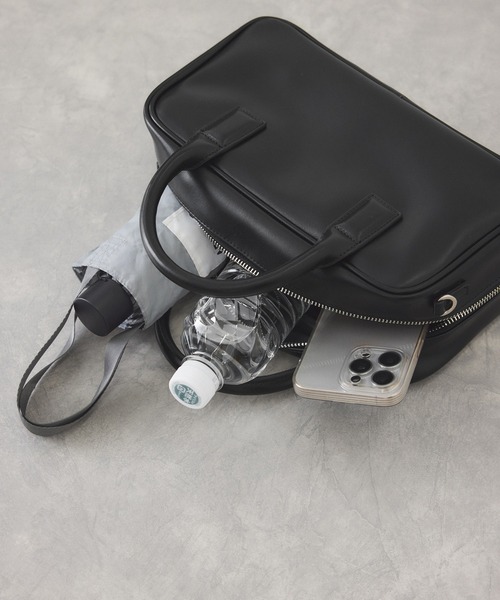 ADAM ET ROPE'（アダムエロペ）の「【サステナブル】ロゴスクエアボストンバッグ（ボストンバッグ・レディース・シルバー/ブラウン/ブラック・FREE）」の5枚目の写真