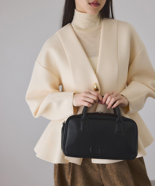 ADAM ET ROPE'（アダムエロペ）の「【サステナブル】ロゴスクエアボストンバッグ（ボストンバッグ・レディース・シルバー/ブラウン/ブラック・FREE）」の13枚目の写真