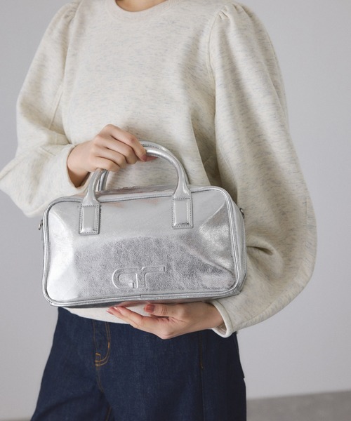 ADAM ET ROPE'（アダムエロペ）の「【サステナブル】ロゴスクエアボストンバッグ（ボストンバッグ・レディース・シルバー/ブラウン/ブラック・FREE）」の14枚目の写真