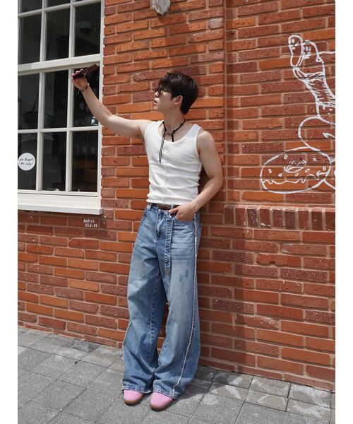 LECYTO（レシト）の「VINTAGE SLEEVELESS_[WHITE]（Tシャツ/カットソー・メンズ・ホワイト・ONE SIZE）」の11枚目の写真