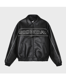Wappen Leather Varsity Jacket_Black（ライダースジャケット）｜HONDA