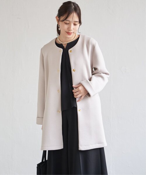 IKKA LOUNGE(イッカラウンジ)の「ダンボールニットノーカラーコート(ノーカラーコート・レディース・ネイビー/ベージュ・L/M)」の21枚目の写真