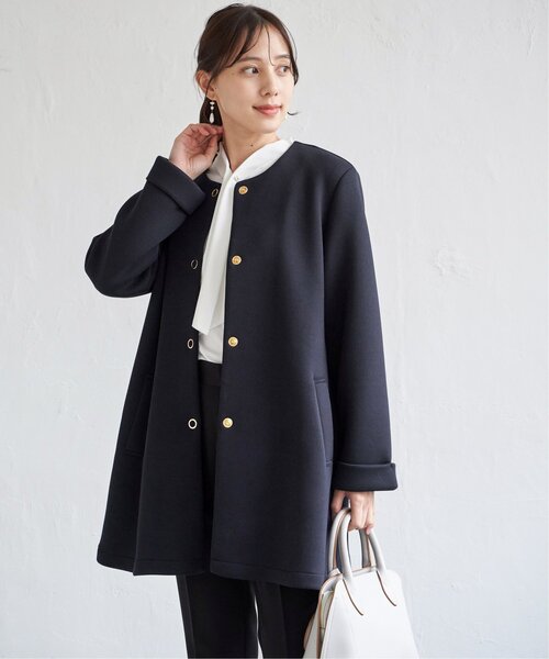 IKKA LOUNGE(イッカラウンジ)の「ダンボールニットノーカラーコート(ノーカラーコート・レディース・ネイビー/ベージュ・L/M)」の18枚目の写真