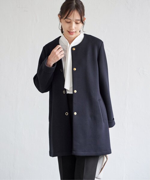 IKKA LOUNGE(イッカラウンジ)の「ダンボールニットノーカラーコート(ノーカラーコート・レディース・ネイビー/ベージュ・L/M)」の19枚目の写真