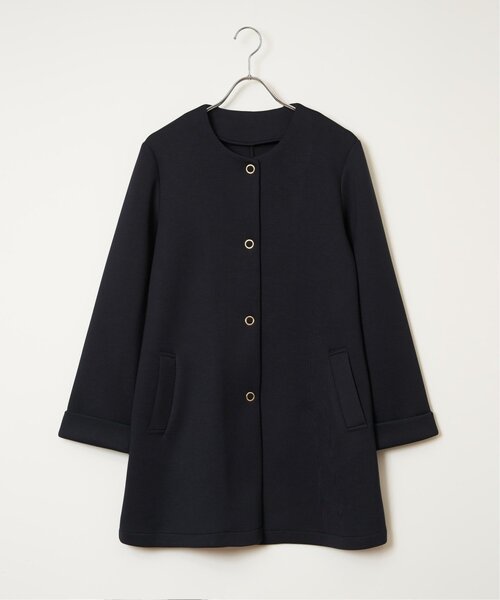 IKKA LOUNGE(イッカラウンジ)の「ダンボールニットノーカラーコート(ノーカラーコート・レディース・ネイビー/ベージュ・L/M)」の14枚目の写真