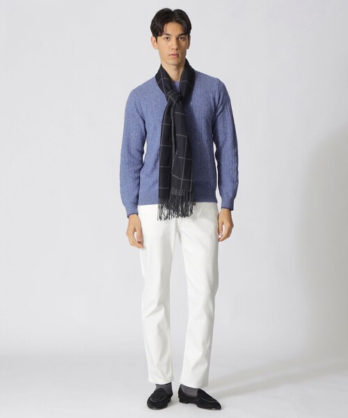 セール】【WEB・一部店舗限定】ミニケーブル柄クルーネックセーター