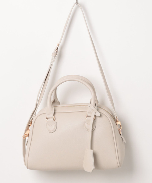 cache cache(カシュ カシュ)の「カシュカシュ cachechche / シボフェイクレザー2wayボストンバッグ(ショルダーバッグ・レディース・ブラウン/アイボリー/ブラック・FREE)」の10枚目の写真