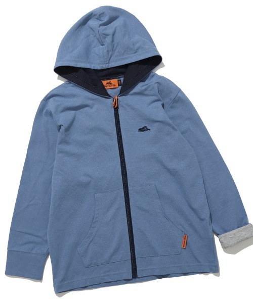 KRIFF MAYER Kid's Collection(クリフメイヤーキッズコレクション)の「【速乾・軽量】UVカットさらパーカー(パーカー・キッズ・ライム/グレー/ブルー/ブラック・120/130/140/150/160/170)」の4枚目の写真