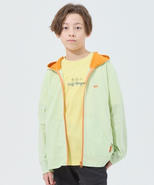 KRIFF MAYER Kid's Collection(クリフメイヤーキッズコレクション)の「【速乾・軽量】UVカットさらパーカー(パーカー・キッズ・ライム/グレー/ブルー/ブラック・120/130/140/150/160/170)」の5枚目の写真