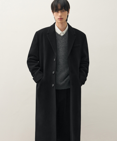 DRAW FIT（ドローフィット）の「プレミアウールシングルチェスターコート[BLACK]（チェスターコート・メンズ・その他・LARGE/MEDIUM/X-LARGE）」の3枚目の写真
