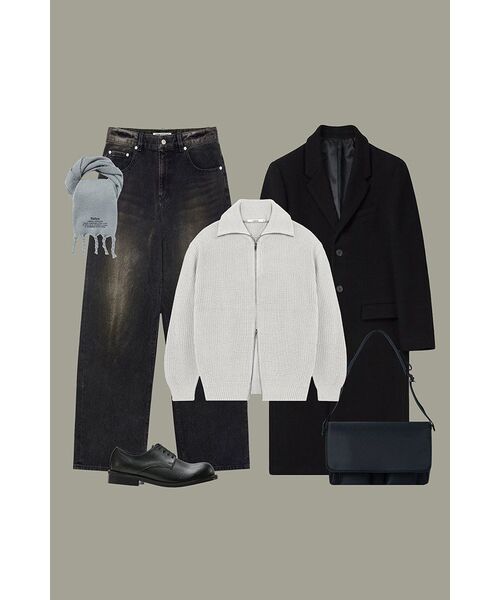 DRAW FIT（ドローフィット）の「プレミアウールシングルチェスターコート[BLACK]（チェスターコート・メンズ・その他・LARGE/MEDIUM/X-LARGE）」の8枚目の写真