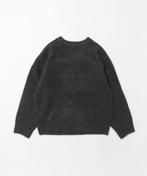 coca（coca）（コカ）の「【WEB限定セール】キッズ　親子お揃いアソートワッペンニットトップス（ニット/セーター・キッズ・チャコール/ライトグレー/ワイン/アイボリー・140/150/120/130）」の5枚目の写真