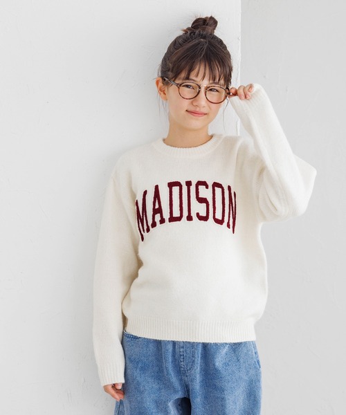 coca（coca）（コカ）の「【WEB限定セール】キッズ　親子お揃いアソートワッペンニットトップス（ニット/セーター・キッズ・チャコール/ライトグレー/ワイン/アイボリー・140/150/120/130）」の6枚目の写真