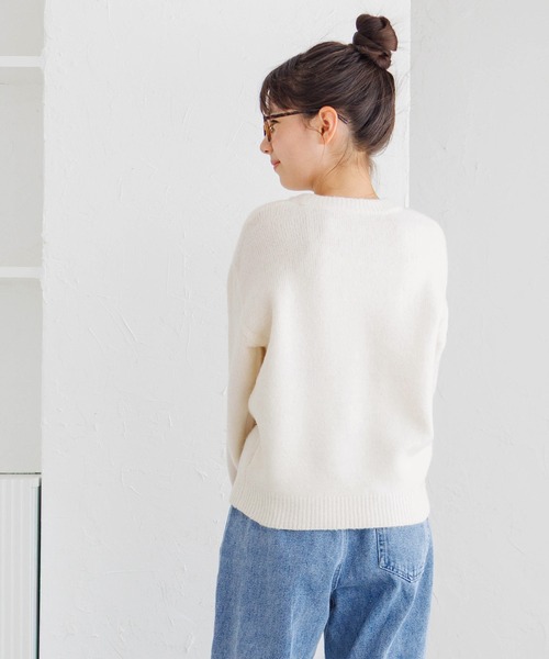 coca（coca）（コカ）の「【WEB限定セール】キッズ　親子お揃いアソートワッペンニットトップス（ニット/セーター・キッズ・チャコール/ライトグレー/ワイン/アイボリー・140/150/120/130）」の8枚目の写真