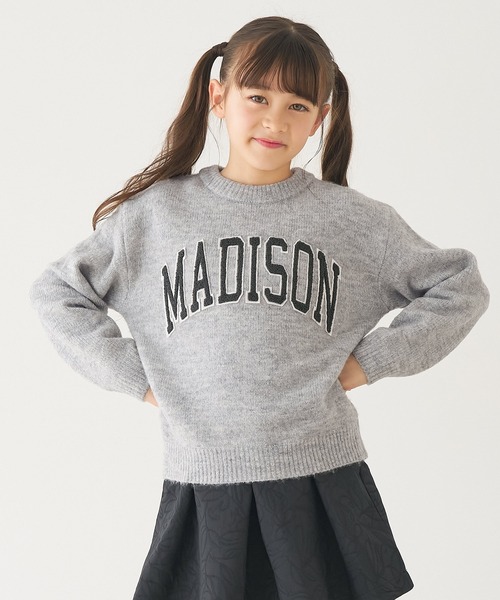 coca（coca）（コカ）の「【WEB限定セール】キッズ　親子お揃いアソートワッペンニットトップス（ニット/セーター・キッズ・チャコール/ライトグレー/ワイン/アイボリー・140/150/120/130）」の10枚目の写真