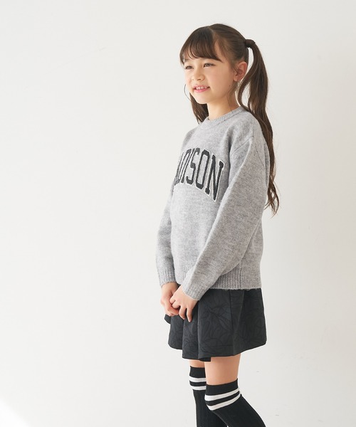 coca（coca）（コカ）の「【WEB限定セール】キッズ　親子お揃いアソートワッペンニットトップス（ニット/セーター・キッズ・チャコール/ライトグレー/ワイン/アイボリー・140/150/120/130）」の12枚目の写真