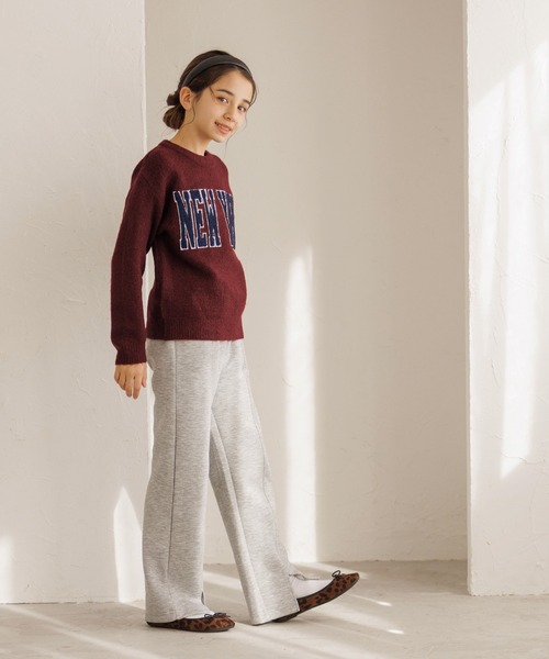 coca（coca）（コカ）の「【WEB限定セール】キッズ　親子お揃いアソートワッペンニットトップス（ニット/セーター・キッズ・チャコール/ライトグレー/ワイン/アイボリー・140/150/120/130）」の15枚目の写真