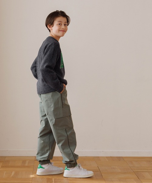 coca（coca）（コカ）の「【WEB限定セール】キッズ　親子お揃いアソートワッペンニットトップス（ニット/セーター・キッズ・チャコール/ライトグレー/ワイン/アイボリー・140/150/120/130）」の19枚目の写真