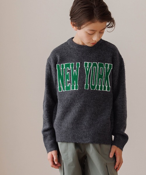 coca（coca）（コカ）の「【WEB限定セール】キッズ　親子お揃いアソートワッペンニットトップス（ニット/セーター・キッズ・チャコール/ライトグレー/ワイン/アイボリー・140/150/120/130）」の20枚目の写真