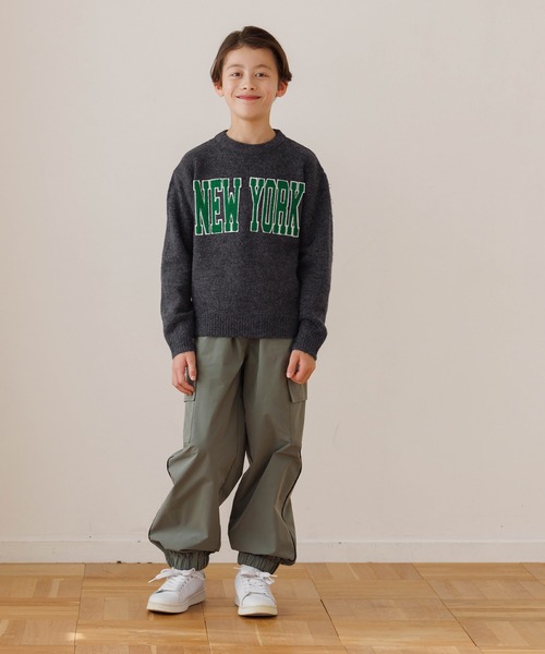 coca（coca）（コカ）の「【WEB限定セール】キッズ　親子お揃いアソートワッペンニットトップス（ニット/セーター・キッズ・チャコール/ライトグレー/ワイン/アイボリー・140/150/120/130）」の21枚目の写真