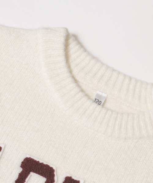 coca（coca）（コカ）の「【WEB限定セール】キッズ　親子お揃いアソートワッペンニットトップス（ニット/セーター・キッズ・チャコール/ライトグレー/ワイン/アイボリー・140/150/120/130）」の22枚目の写真