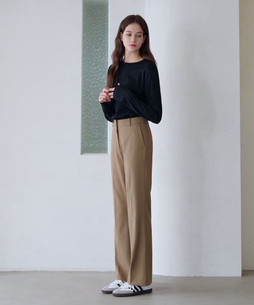 DRAWFIT WOMEN（ドローフィットウーマン）の「コンフィウールストレートスラックス[ベージュ]（スラックス・レディース・その他・SMALL/MEDIUM/LARGE）」の2枚目の写真