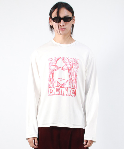 DEMARC(ドゥマーク)の「M MARC ILLUST STITCH BOXY LONG SLEEVE - White(Tシャツ/カットソー・メンズ・その他・MEDIUM/LARGE)」の2枚目の写真