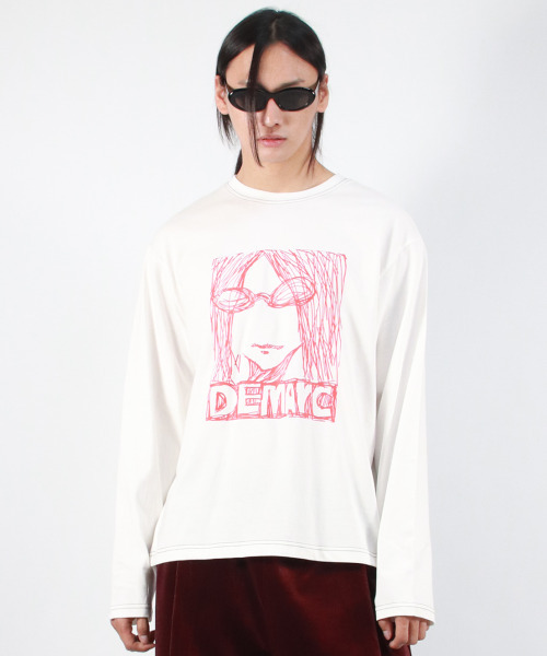 DEMARC(ドゥマーク)の「M MARC ILLUST STITCH BOXY LONG SLEEVE - White(Tシャツ/カットソー・メンズ・その他・MEDIUM/LARGE)」の3枚目の写真