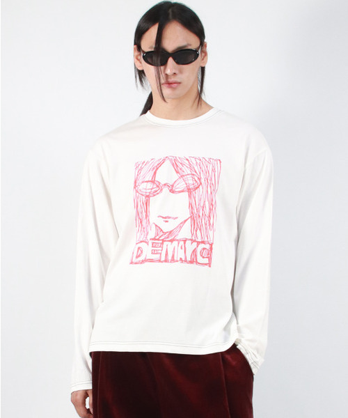DEMARC(ドゥマーク)の「M MARC ILLUST STITCH BOXY LONG SLEEVE - White(Tシャツ/カットソー・メンズ・その他・MEDIUM/LARGE)」の4枚目の写真