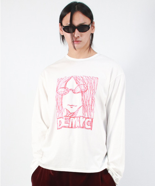 DEMARC(ドゥマーク)の「M MARC ILLUST STITCH BOXY LONG SLEEVE - White(Tシャツ/カットソー・メンズ・その他・MEDIUM/LARGE)」の6枚目の写真