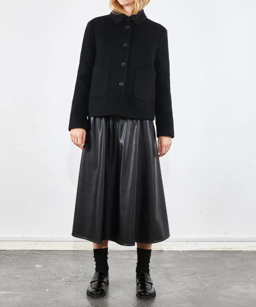 VOYONN(ボヨン)の「ステンカラー スリムフィット 半コートジャケット ブラック 041(その他アウター・レディース・ブラック・LARGE/MEDIUM)」の3枚目の写真