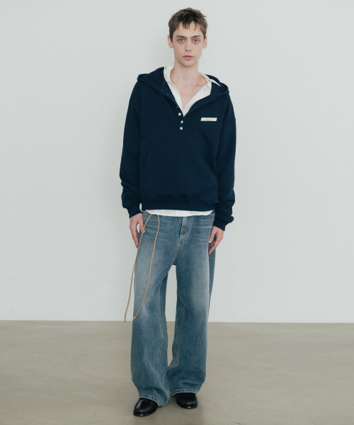 SSIN AND LEE(シンアンドリー)の「テイラーコットンスウェットフードTシャツネイビー(パーカー・メンズ・その他・MEDIUM/LARGE)」の8枚目の写真
