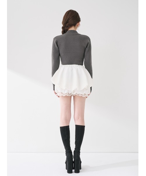 ステッチリボンオープンニットトップス（ニット/セーター）｜Darich