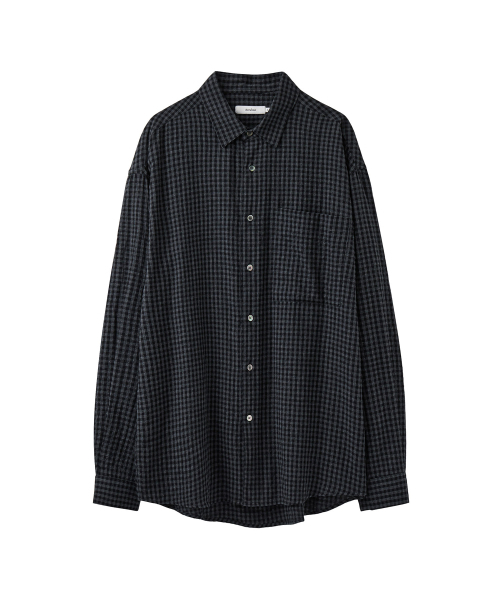 AREUBAN(アルバン)の「サンドチェックルーズドシャツ_サンドブラック(シャツ/ブラウス・メンズ・ブラック・2)」の1枚目の写真